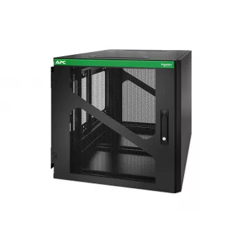 APC NetShelter 12U Wall-Mount Rack Enclosure Cabinet with Side-Mount UPS Depth, Black