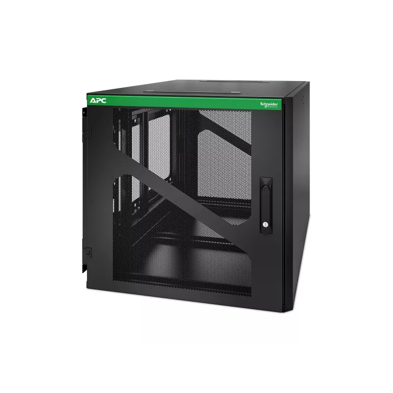 APC NetShelter 12U Wall-Mount Rack Enclosure Cabinet with Side-Mount UPS Depth, Black