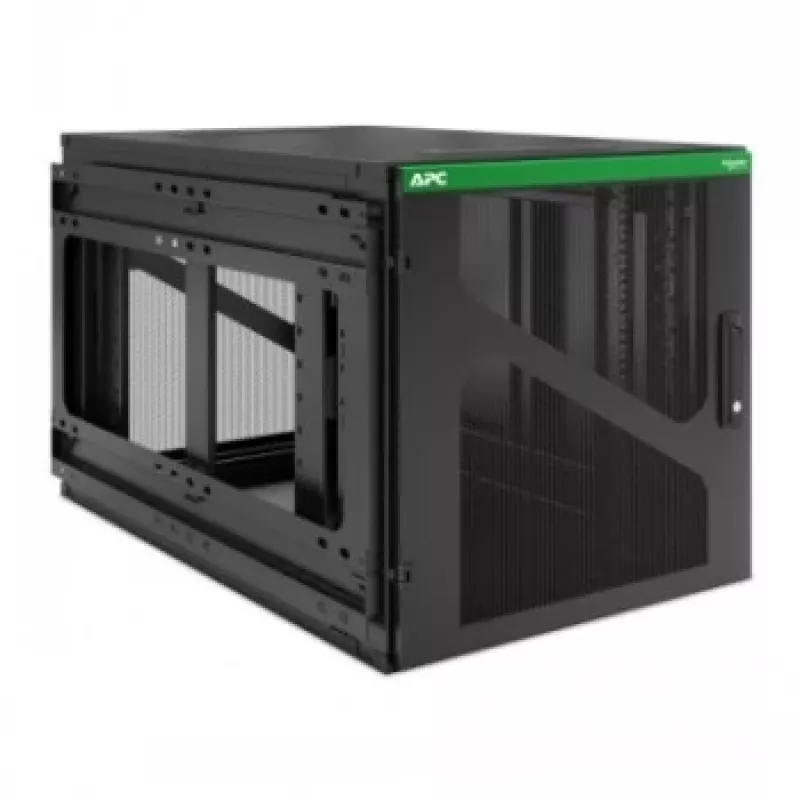 APC NetShelter 12U Wall-Mount Rack Enclosure Cabinet with Side-Mount UPS Depth, Black