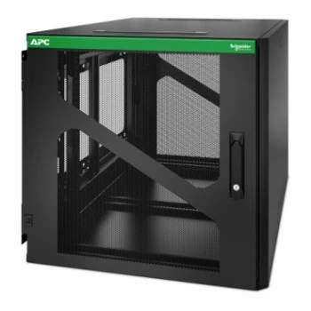 APC NetShelter 12U Wall-Mount Rack Enclosure Cabinet with Side-Mount UPS Depth, Black