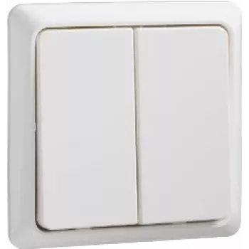APC Schneider Electric Merten System M Two-Way Rocker Switch, Polar White Thermoplastic, 10AX 250V, Flush-Mount, IP20, Screw Terminals, Halogen-Free 506254