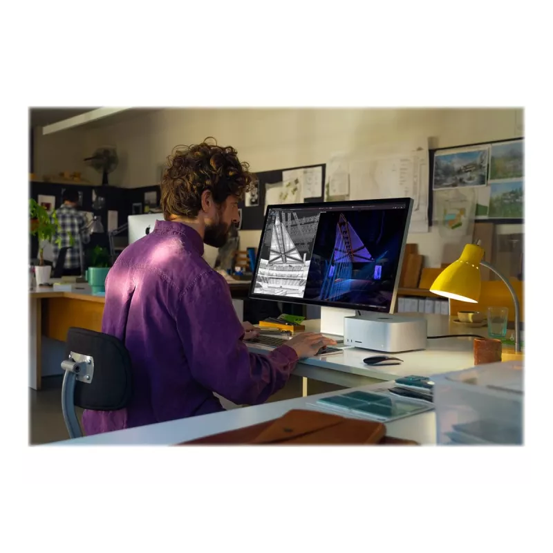 Apple Studio Display 27 inch 5K Retina Monitor, Standard Glass, Silver, Tilt-Adjustable Stand