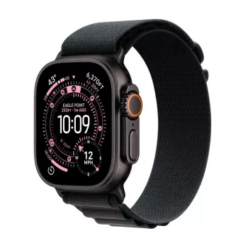 Apple Watch Ultra 3 GPS + Cellular 49mm Black Titanium Case with Black Alpine Loop - Large
