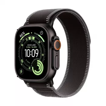 Apple Watch Ultra 3 GPS + Cellular 49mm Black Titanium Case with Black/Charcoal Trail Loop - Large