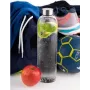 APS Glass Drinking Bottle 1L Transparent with Stainless Steel Screw Cap 66909