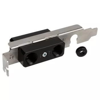 Aqua Computer G1/4 Bulkhead Fitting with Slot Bracket for External Water Cooling Pass-Through