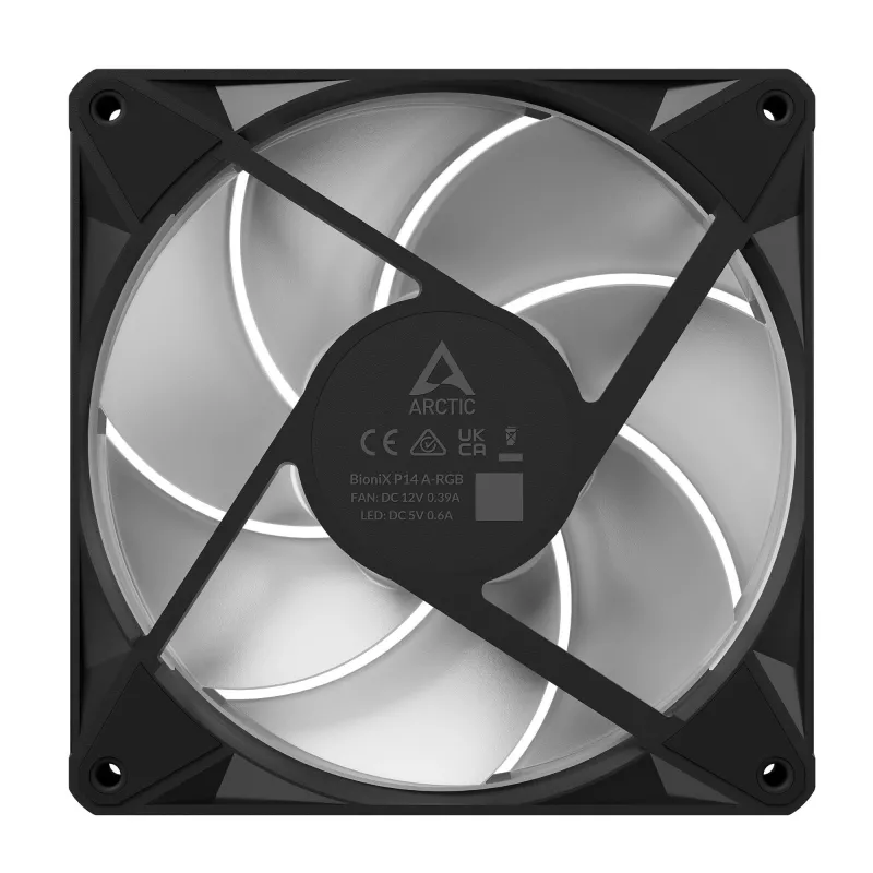 Arctic BioniX P14 A-RGB 140mm PWM Case Fan with Daisy Chain, 400-2500 RPM, 186 m³/h, Black