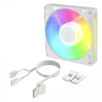 Arctic BioniX P14 A-RGB White 140mm PWM Case Fan with Daisy Chain, ARGB Lighting, 400-2500 RPM, 77.6 CFM