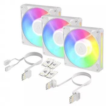 Arctic BioniX P14 A-RGB (White) 3-Pack | 140 mm PWM Case Fan with A-RGB Lighting, 400–2500 RPM