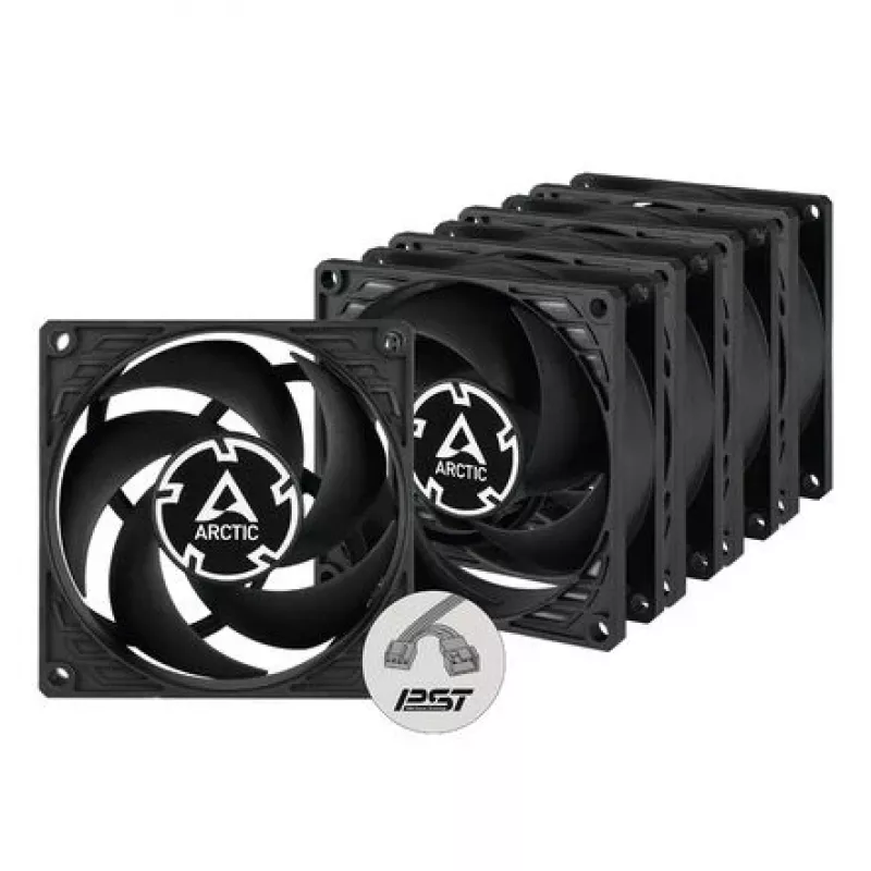 ARCTIC P8 PWM PST 80 mm Fan 5-Pack - Black/White