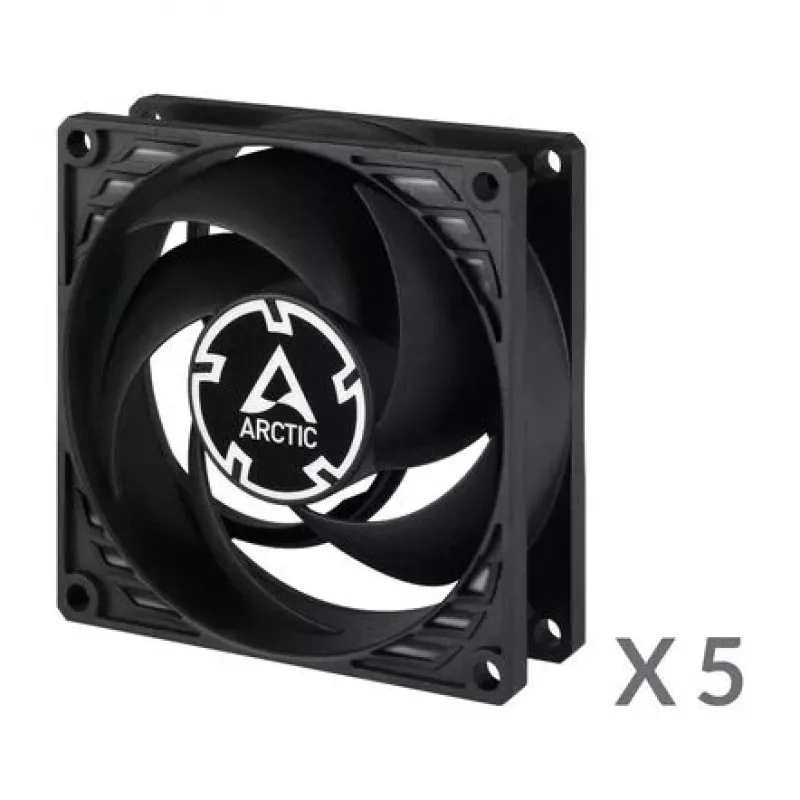 ARCTIC P8 PWM PST 80 mm Fan 5-Pack - Black/White