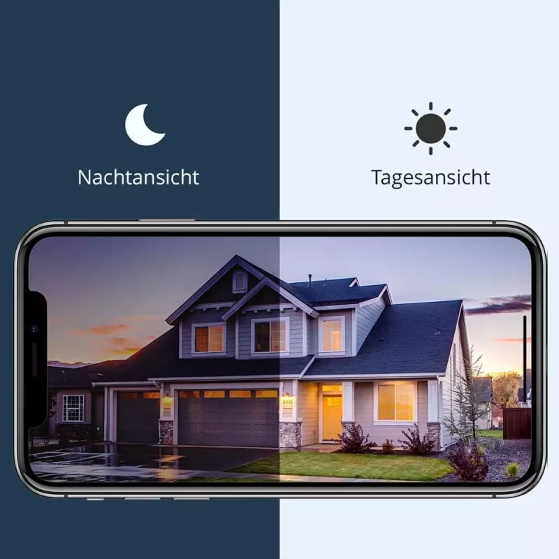 Arenti POWER1Q 2K Smart Battery Security Camera, AI Human Detection, Color Night Vision, IP65, Black