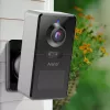 Arenti POWER1Q 2K Smart Battery Security Camera, AI Human Detection, Color Night Vision, IP65, Black