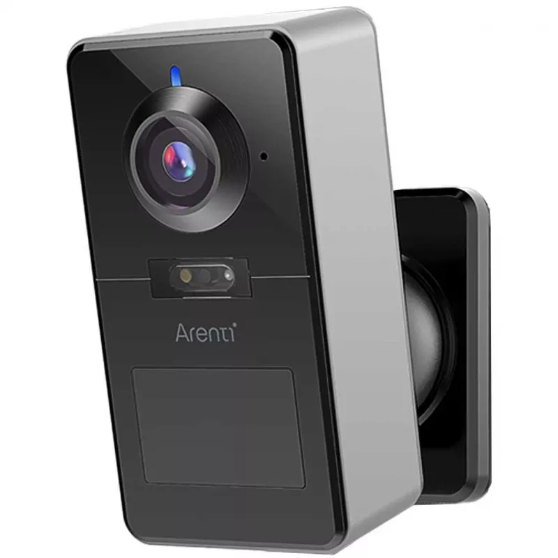 Arenti POWER1Q 2K Smart Battery Security Camera, AI Human Detection, Color Night Vision, IP65, Black