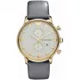 ARMANI AR0386 Men's Classic Quartz Analog Watch 40mm Silver Dial Brown Leather Strap