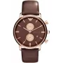 ARMANI AR0387 Men's Quartz Chronograph Watch 42mm Black Dial Leather Strap