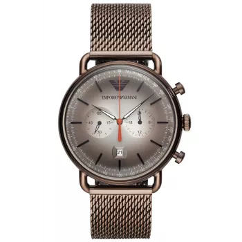 ARMANI AR11169 Men's Chronograph Watch 43 mm Black Dial Leather Strap
