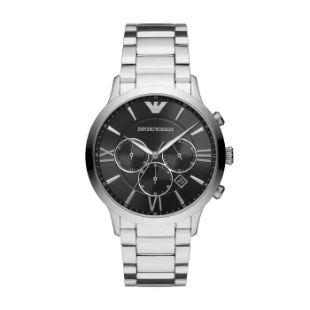 Armani AR11208 Men's Quartz Chronograph Watch 44mm Blue Dial Brown Leather