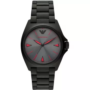 ARMANI AR11393 Men's Quartz Analog Watch 40mm Stainless Steel Case Black Leather Strap