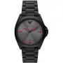 ARMANI AR11393 Men's Quartz Analog Watch 40mm Stainless Steel Case Black Leather Strap