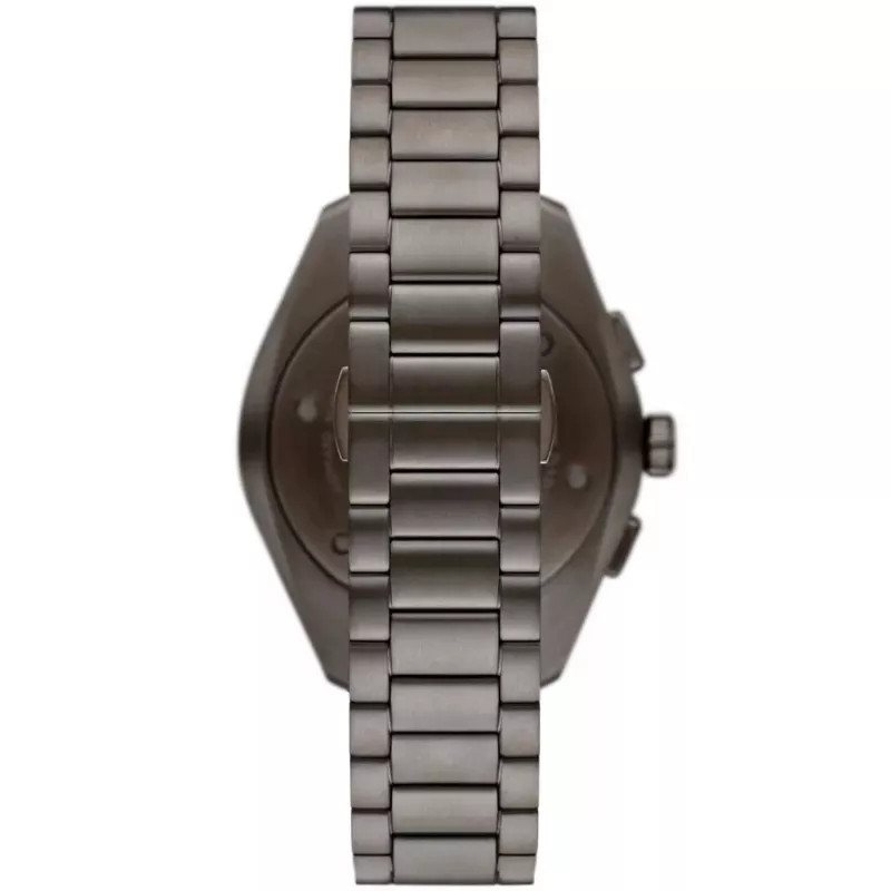 ARMANI AR11481 Men's Luigi Chronograph Quartz Watch 43mm Black Dial Black Leather Strap