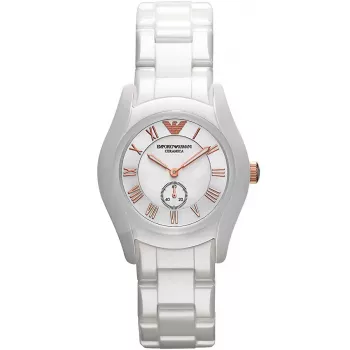ARMANI AR1418 Women's Quartz Watch 28mm White Ceramic