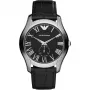 ARMANI AR1703 Men's Quartz Chronograph Watch 43mm Black Dial Leather Strap