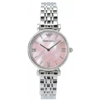 Armani AR1779 Women's Watch 32mm Rose Gold Stainless Steel Brown Leather