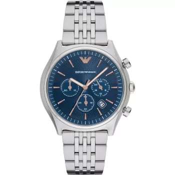 ARMANI AR1974 Men's Chronograph Quartz Watch 43mm Black Dial Leather Strap