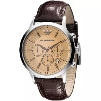 Armani AR2433 Men's Quartz Chronograph Watch 43mm Stainless Steel Blue Dial