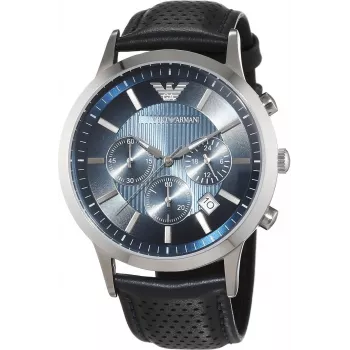 Armani AR2473 Men's Chronograph Watch 43mm Stainless Steel Blue Dial