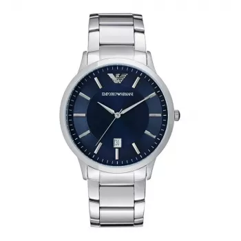 Armani AR2477 Men's Quartz Chronograph Stainless Steel Blue Dial Watch 43mm