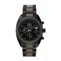 ARMANI AR5953 Men's Quartz Chronograph Watch 43mm Black Dial Stainless Steel with Silicone Wrap Strap