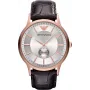 Armani AR9101L Men's Quartz Analog Watch 33mm Black Dial Leather Strap