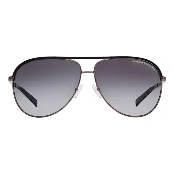 ARMANI EXCHANGE AX2002-60992V Unisex Sunglasses - Matte Black Metal Frame with Dark Grey Mirror Silver Lenses