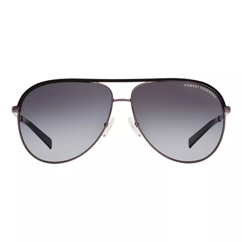 ARMANI EXCHANGE AX2002-60992V Unisex Sunglasses - Matte Black Metal Frame with Dark Grey Mirror Silver Lenses