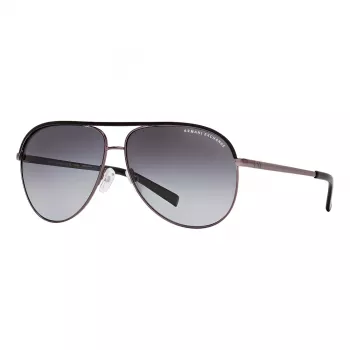 ARMANI EXCHANGE AX2002-60992V Unisex Sunglasses - Matte Black Metal Frame with Dark Grey Mirror Silver Lenses