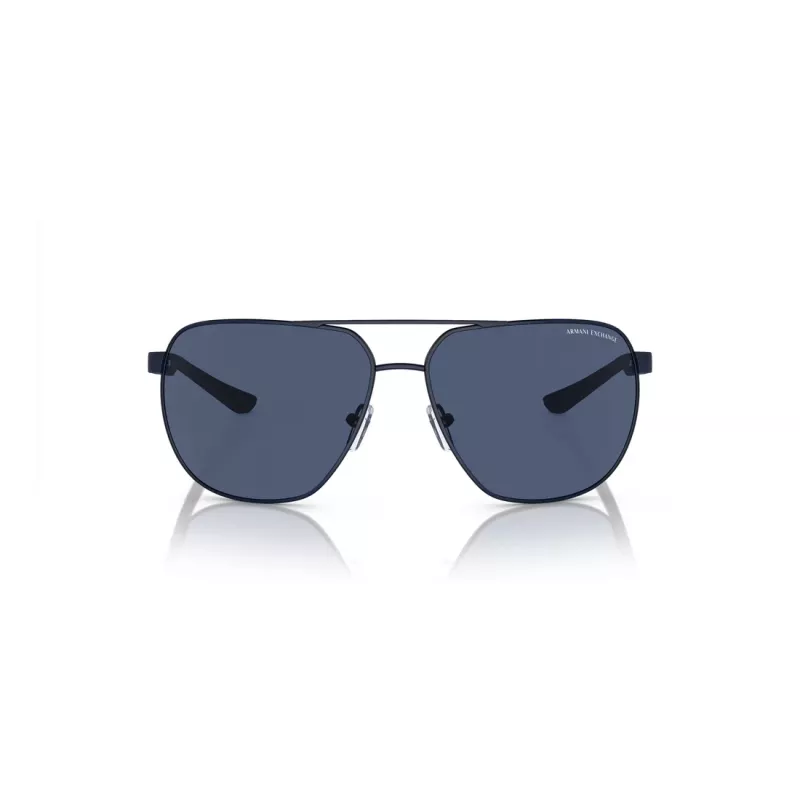 Armani Exchange AX2047S6003Z3 Men's Rectangular Sunglasses Matte Black Dark Grey 63mm