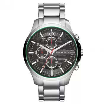 ARMANI EXCHANGE AX2163 Men's Quartz Chronograph Watch 46mm Black Dial Leather Strap