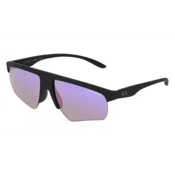 ARMANI EXCHANGE AX4123S80784V Men's Rectangular Sunglasses - Black Propionate Frame with Dark Grey Mirror Lenses
