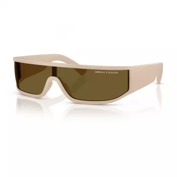 Armani Exchange AX4153SU83617 Unisex Sunglasses - Black Frame, Grey Lens, Shield/Mask, 140mm Lens Width