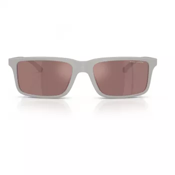 Armani Exchange AX4157SU83786 Men's Rectangular Sunglasses - Matte Black Frame Grey Lens