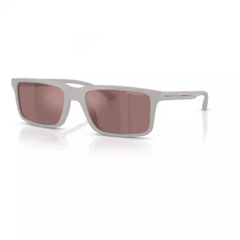 Armani Exchange AX4157SU83786 Men's Rectangular Sunglasses - Matte Black Frame Grey Lens