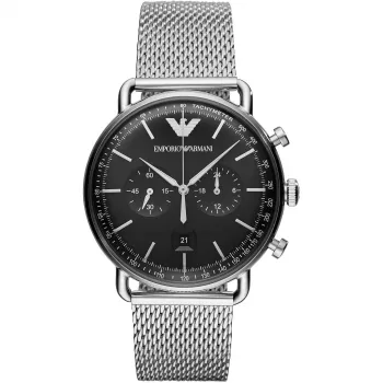 ARMANI Exchange Men's Chronograph Watch AR11104 46mm Black Stainless Steel