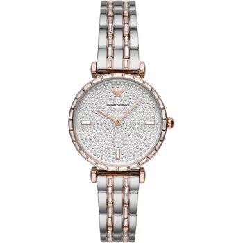 ARMANI Gianni T-Bar Women's Watch AR11293 – 32mm Stainless Steel Quartz Silver Dial