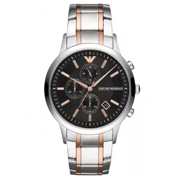 Armani Man AR11165 Men's Quartz Chronograph Watch, 43mm Stainless Steel Black Dial
