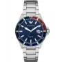 ARMANI Men's AR11339 Watch 42mm Stainless Steel Quartz Chronograph Black Dial Leather Strap