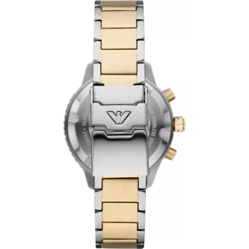Armani Men's AR11361 Watch 42mm Stainless Steel Mesh Black Dial Chronograph