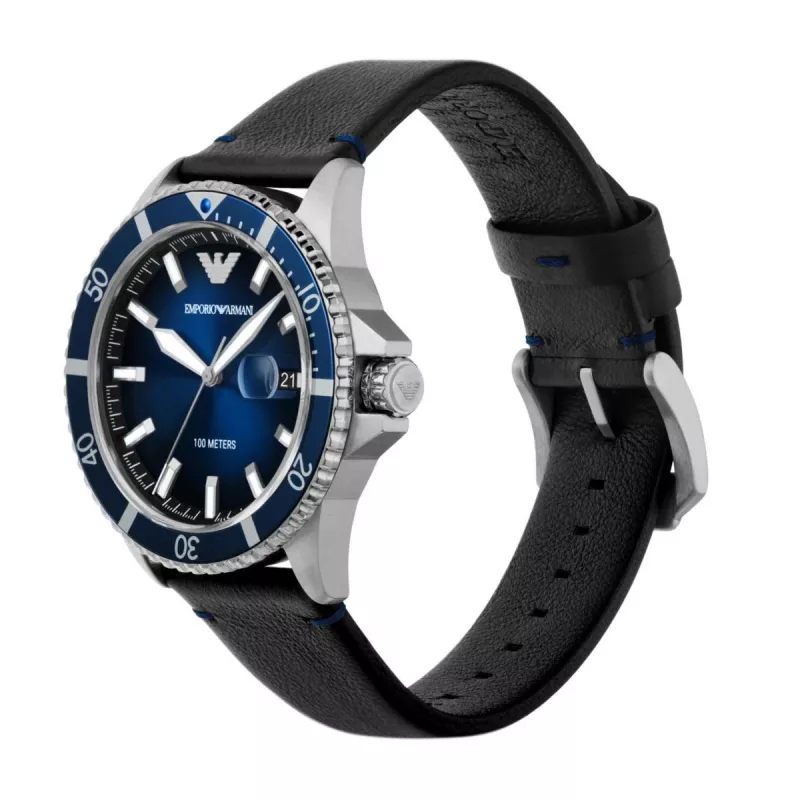 Armani Men's Watch AR11516 42mm Stainless Steel Quartz Chronograph Blue Dial