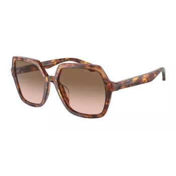 Armani Women's AR8193U Sunglasses – Havana Acetate Frame with Brown Gradient Lenses (55/17/140 mm)